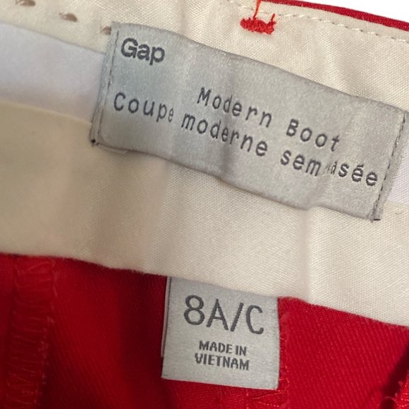 GAP Ankle Pants Sz 8A/C 100% Cotton Modern Boot Red - Picture 7 of 8